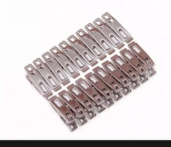 RXN Stainless Steel Hanging Clips - Pack of 12 Clothing Line Pegs