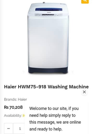 Haier machine auto HWM75-918