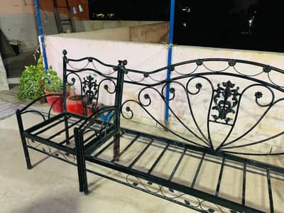 2  set,  5 seater rod iron sofa with foam