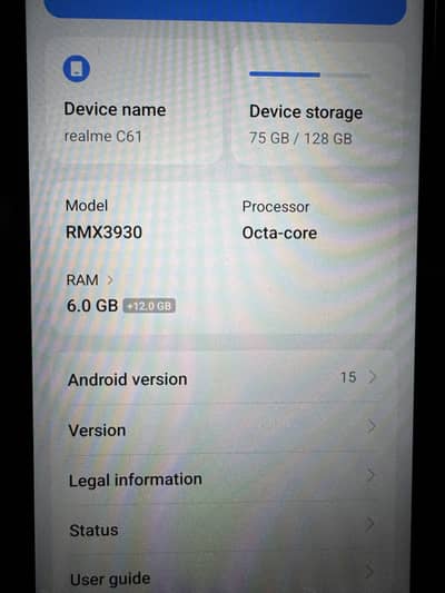 Realme c61 with box