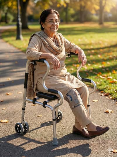 Adjustable Walking Frame Curve Handle with Seat  and Wheels