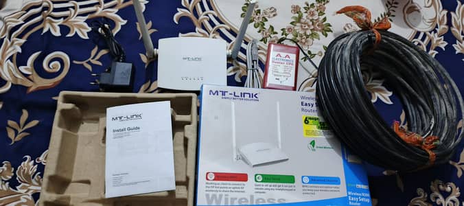 new router hai with cable 25 meters with power bank 9 volt