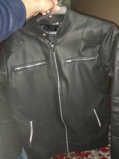 black leather jacket