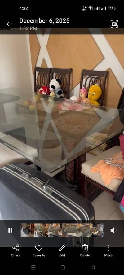 8 chair glass dinning table for sale