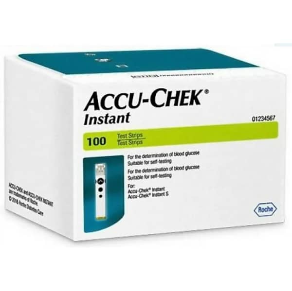 Accu-Chek Instant Test Strips - 100 Pieces for Blood Glucose Monitoring, Expiration Date 2026