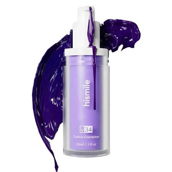 Hismile V34 Purple Color Corrector Teeth Whitening Toothpaste 30ml | Effective Mousse for Brightening and Anti-Stain Care
