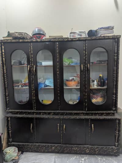 Showcase with glass door in good condition.