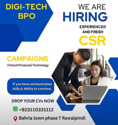 customer service representative CSR Male & Female