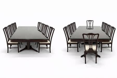 Dining Table | 10 Chairs Dining | Top Glass | Aalishan Furniture