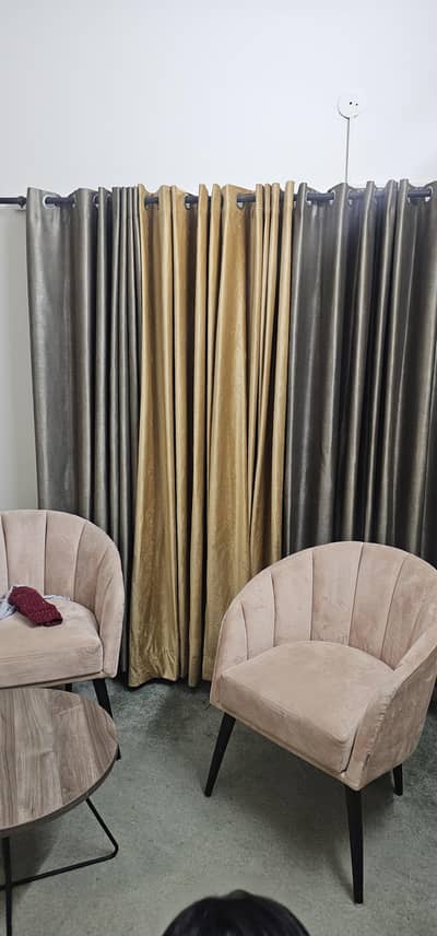 3 curtains. perfect quality 7 ft height. urgent sale