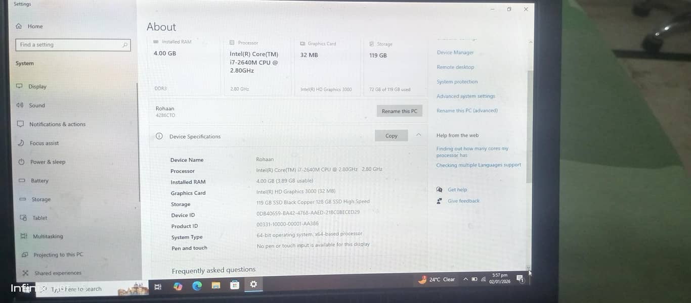 Intel Core i7 2nd Generation 4
