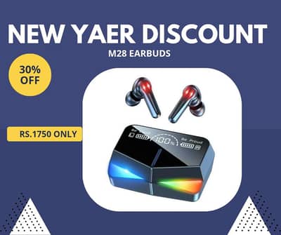 New Year Discount Offer M28 and M32 Earbuds with Power Bank