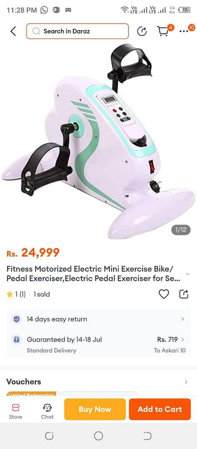 Exercising cycle electric+ manual