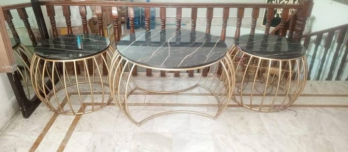 branded 3 Coffee tables with antique polish