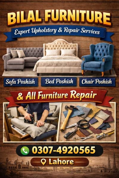 Bilal furniture service -sofa ,bad & chair poshish (furniture repair )