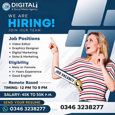 We Are Hiring Digital Marketer + Graphics Designer Work From Home