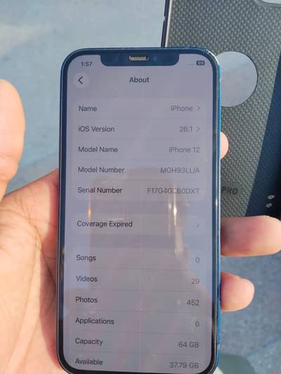 I phone 12 64gb health 80 water pack phone hn