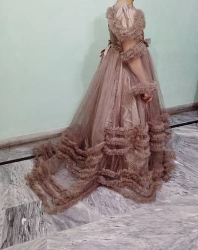 Brown Long Flower Girl Dress Fancy