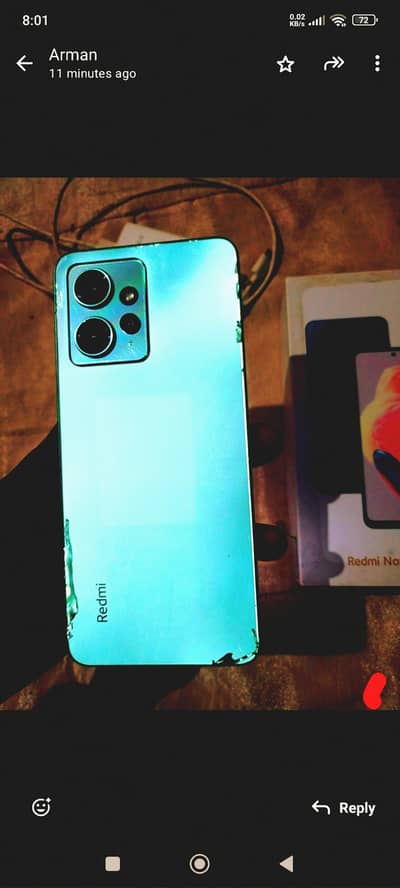 redmi me note 12 mobile 6 GB ram 128 GB memory