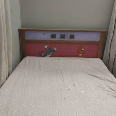 kids single bed with cupboard