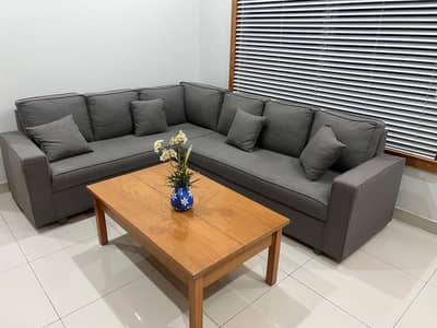 Grey L shaped sofa