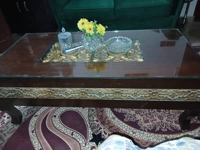 7 seater sofa set velvet with wooden table