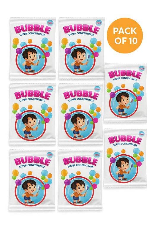 Pack of 5 Bubble Blowing Liquid Super Concentrated Bubble Sachet Refill | 15ml Bubble  & Bubble Toy Liquid | Long Lasting Bubbles for Kids | Easy to Use & Safe Solution