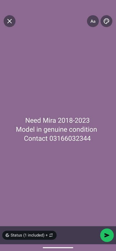 Mira 2018-2023 any model need in genuine condition