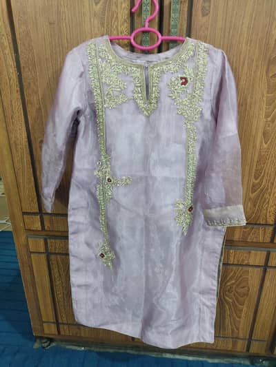 decent dress with kora dabkanwork