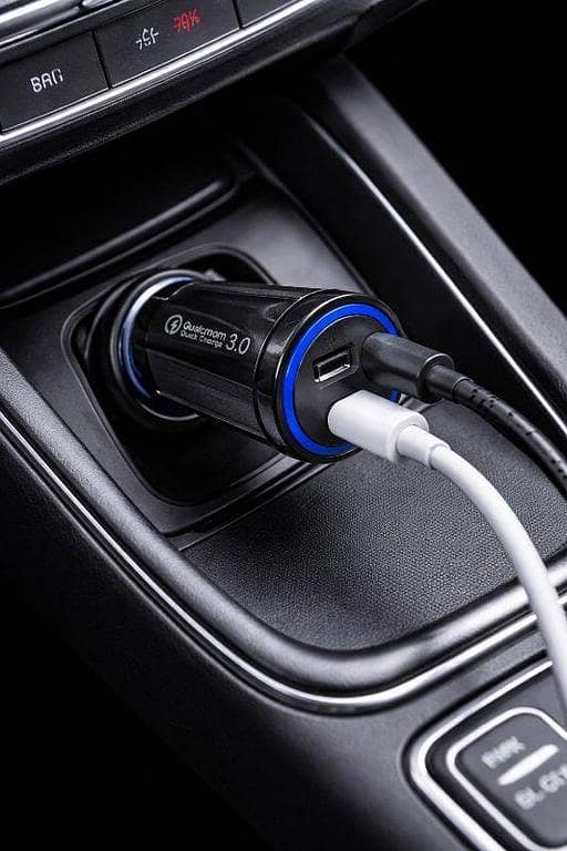 Fast Car Charger QC 3.0 – Dual USB Ports | Quick Charging | Black