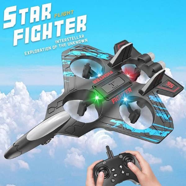Fighter jet new years offer 2026 Remote RC Airplane with LED Lights, 360° Flip, Stunt Roll and Rechargeable Battery RC Training Jet for Kids & Adults Durable EPP Foam RC Airplane Aircraft Flying Model Best Birthday Gift for Kids