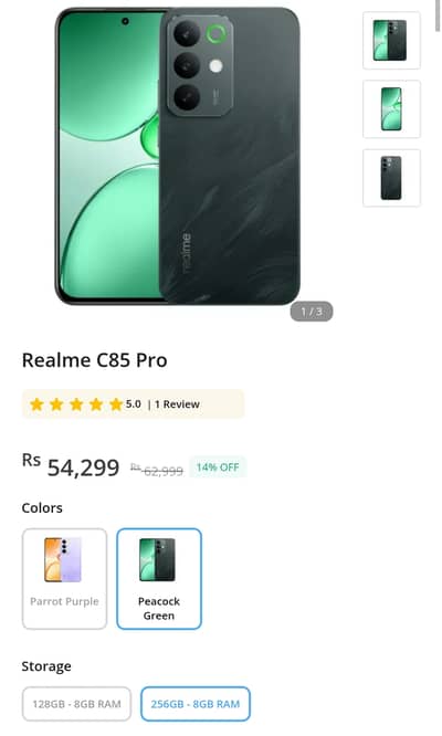 Realme C85 Pro – Brand New Box Packed 8/256 GB 7000 mAh Battery