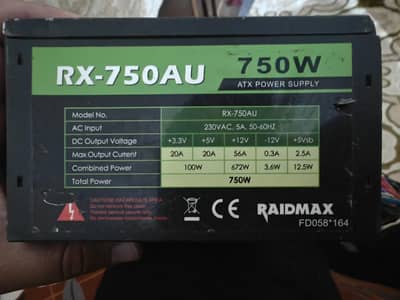 Raidmax Power Supply | Power Supply | Computer Power Supply | 750 Watt