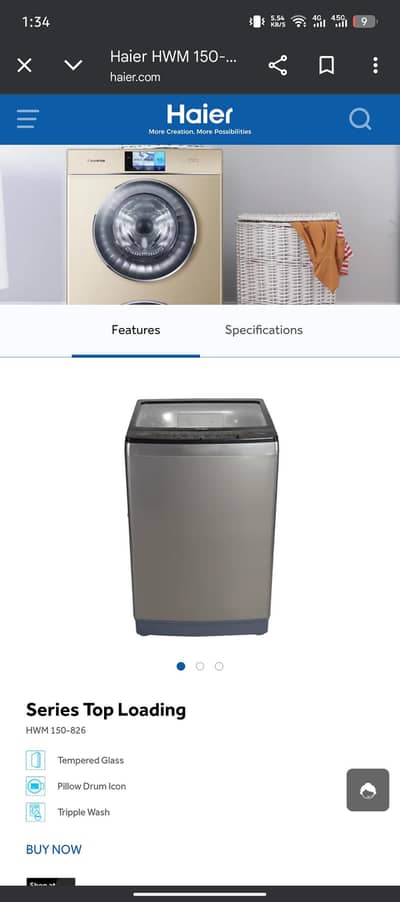 15KG Haier HWM 150-826 fully automatic Washing Machine