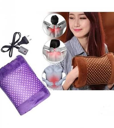 Electric Hot Water Bottle Heat Pad For Pain Relief - Multicolour