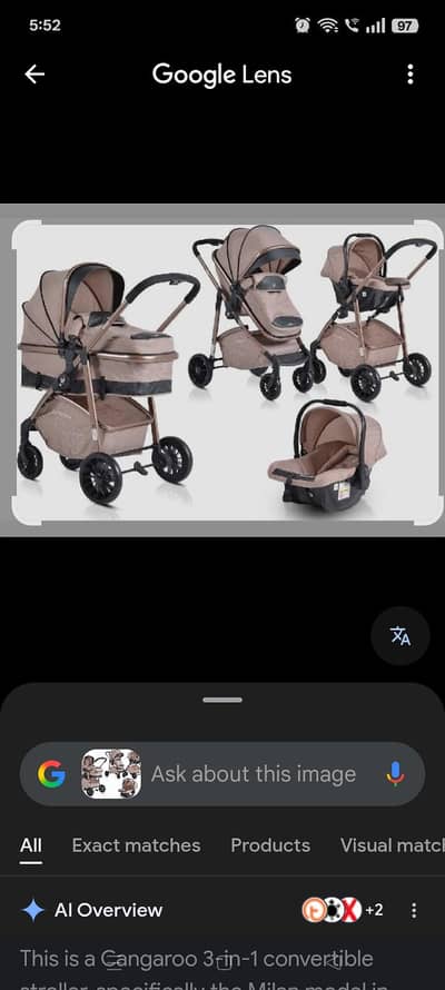 Cangaroo 800G Baby Stroller Milan Dark Grey