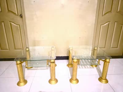 2 side tables antique new look