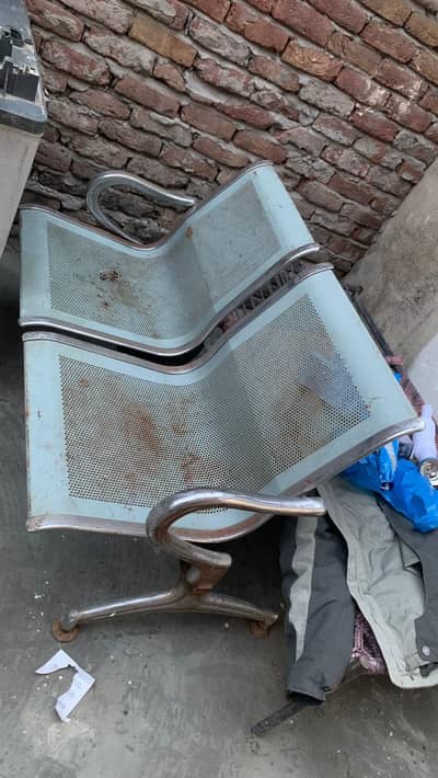 2 two seater steel chair