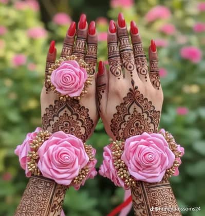 Artificial coutamize ribbon Gajry  with ring