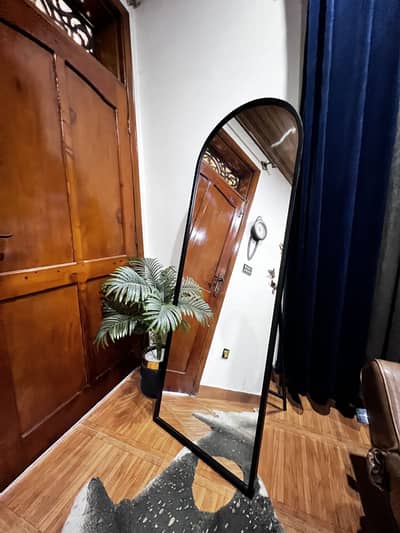 Modern Black Frame Mirror for Sale