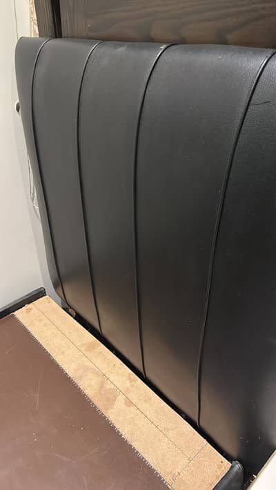 Single bed solid wood with leatherette POSHISH