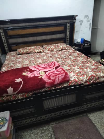 King Size wood bed with 2 side tables,with out Matress only in 21000
