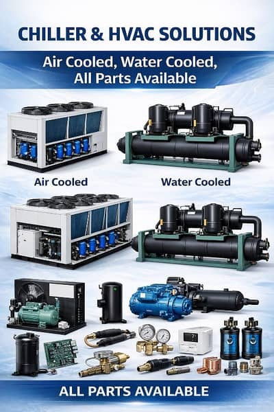 Industrial Chiller all type Air cool water cool all HVAC parts