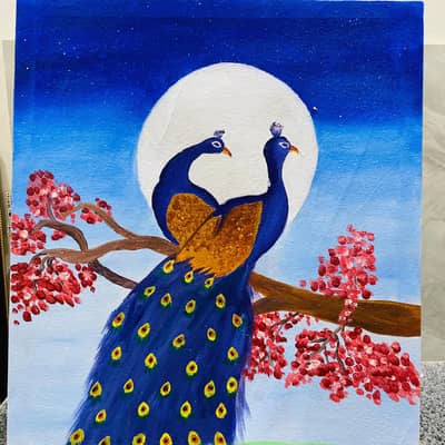 wonderful peacock painting 