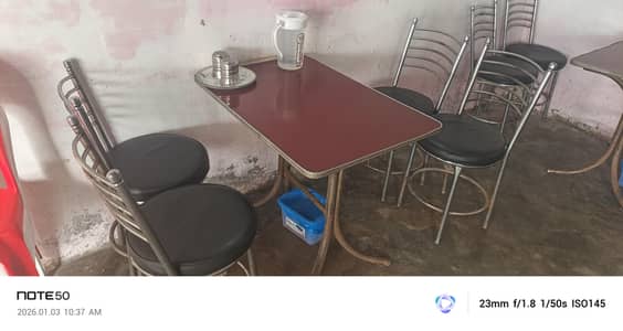 16 steal chair with 4 table (4 sets)