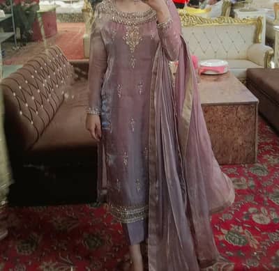 3 Piece Fancy Sheesha Silk suit for sale