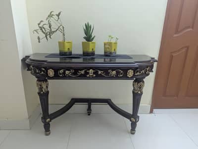 Console table with glass