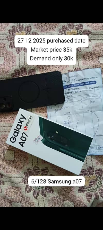 A07 SAMSUNG  WITH SLIP PURCHASED 7 DAYS BEFORE demand 32k