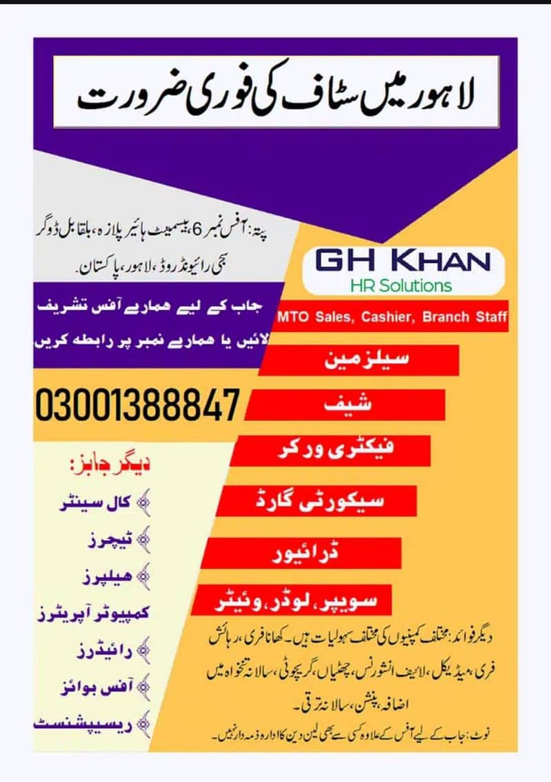 Salesman | Waiter | Security Guard | Call Center | Driver | Sweeper 0