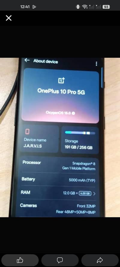 OnePlus 10 pro non PTA 12 256 GB